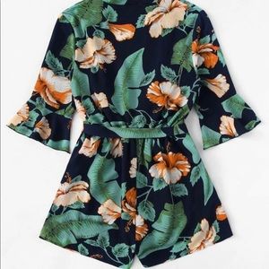 Floral Romper Plus Size 2X